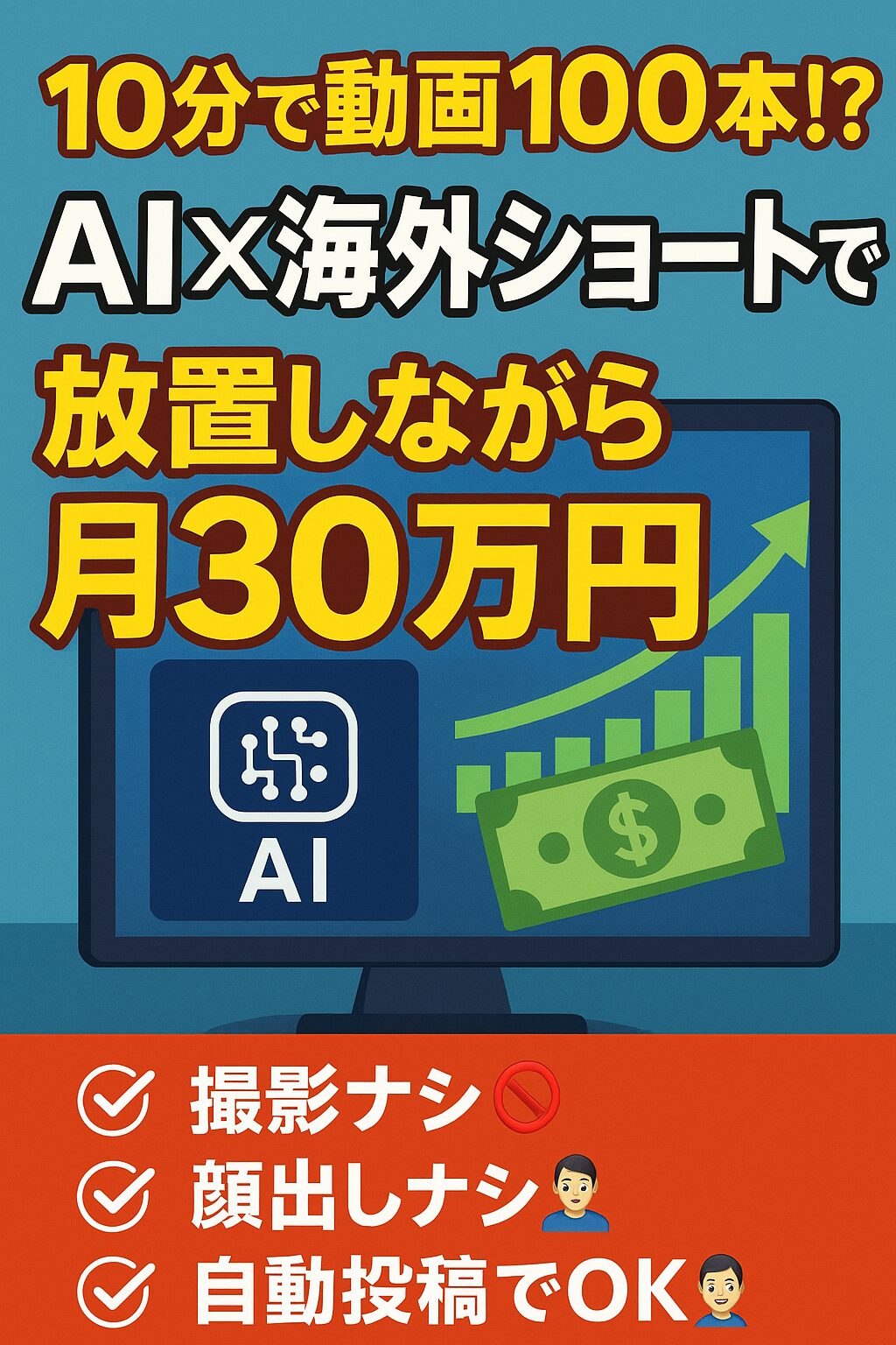 🎥 AIショート動画・放置で月30万円！完全攻略マニュアル【有料版】