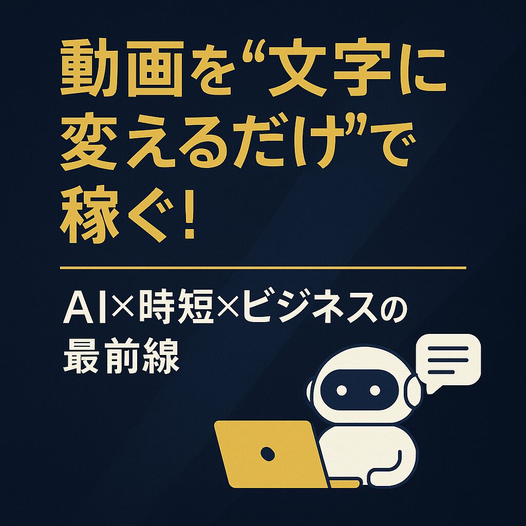 『動画を“文字に変えるだけ”で稼ぐ！AI×時短×ビジネスの最前線』　💰