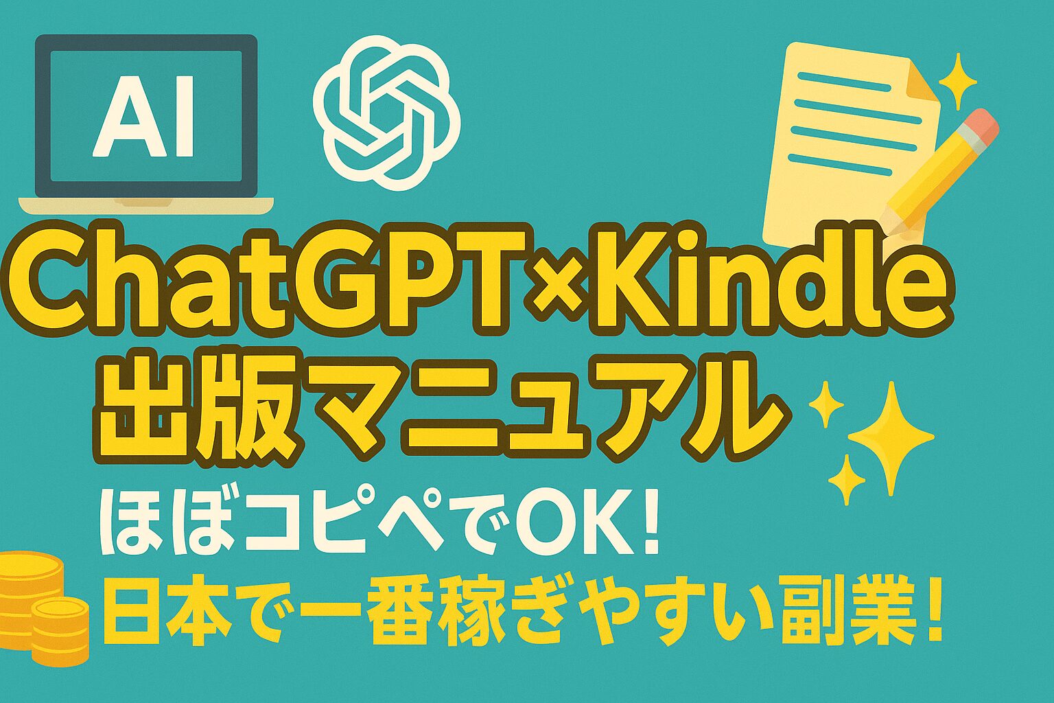 💻 ChatGPT × Kindle出版マニュアル📝✨ ほぼコピペでOK！💰🇯🇵 日本で一番稼ぎやすい副業！