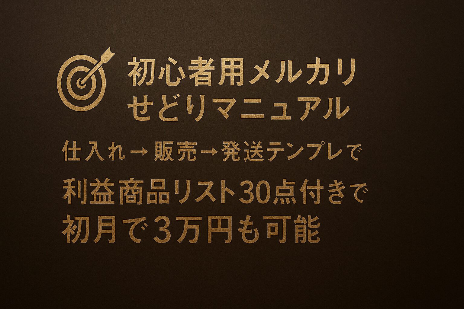 🎯初心者用メルカリせどりマニュアル 仕入れ→販売→発送テンプレで時短＋利益商品リスト30点付きで初月で3万円も可能