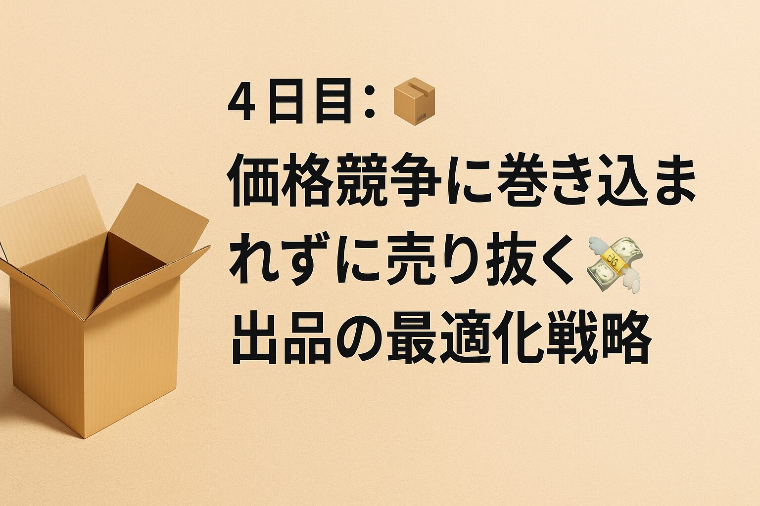 📦 4日目：価格競争に負けない！出品戦略で利益を守り切る方法📉🛍️✨